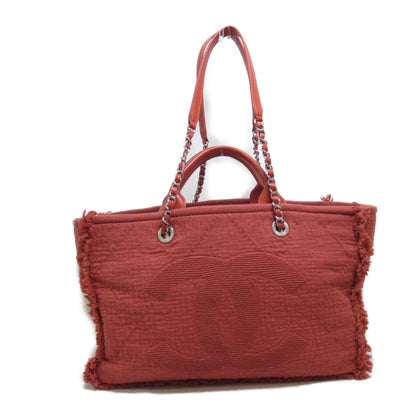 CHANEL 2wayChainShoulder Bag Orange cotton