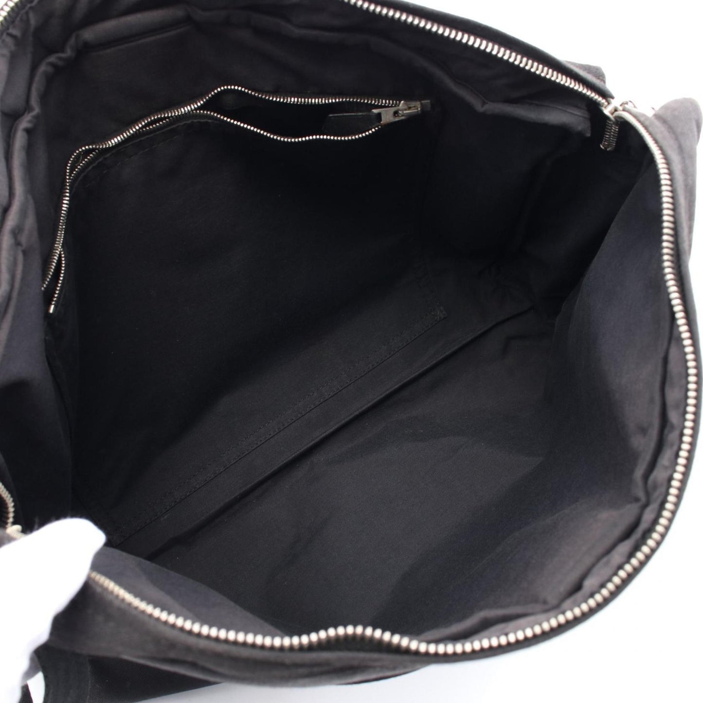Hermes Black Canvas Leather Shoulder Bag ( )