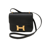 Hermes Black Chevre Leather Shoulder Bag ( )