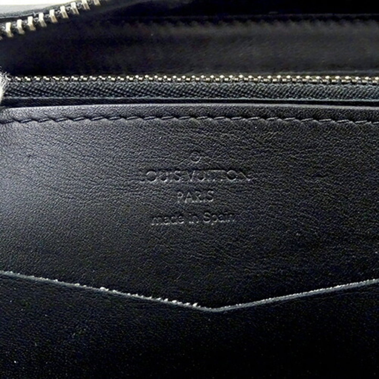 LOUIS VUITTON Wallet Damier Anfini Men's Long Zippy XL Onyx N61254 Black