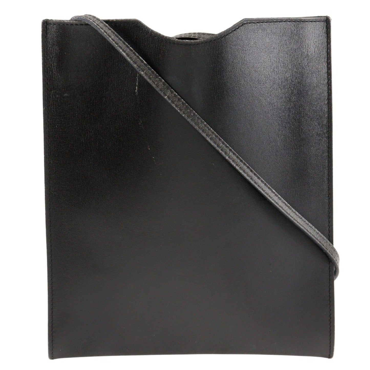 Hermes Black Leather Pochette Shoulder Bag ( )