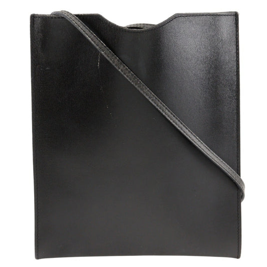 Hermes Black Leather Pochette Shoulder Bag ( )