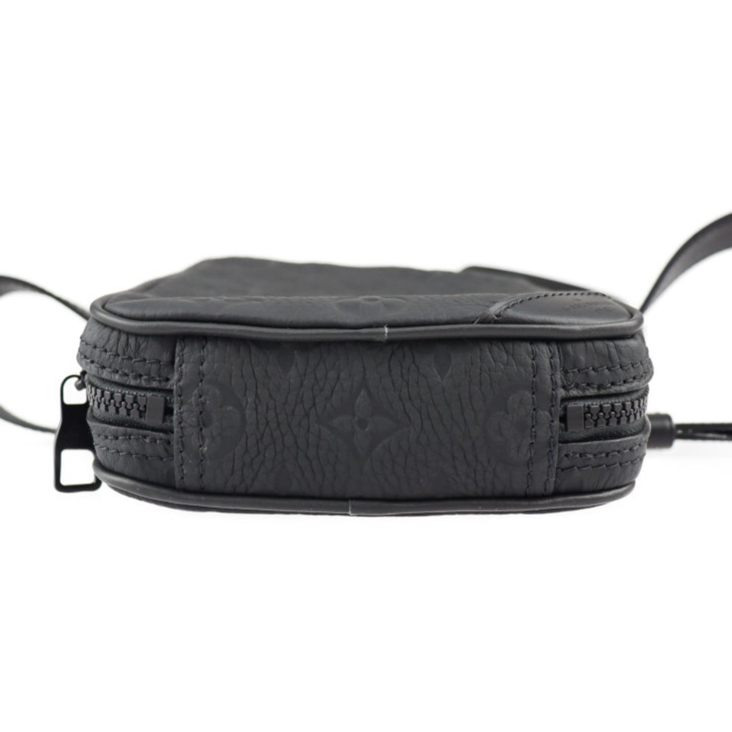 LOUIS VUITTON Utility Side Bag Shoulder M53298 Taurillon Leather Black Orange Body Pouch