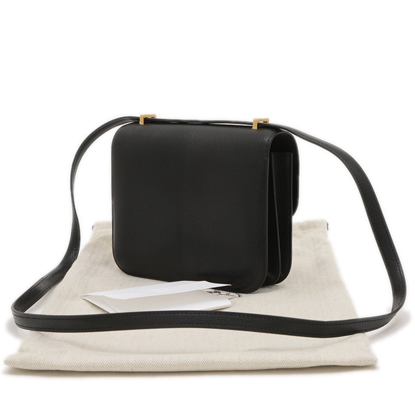 Hermes Black Chevre Leather Shoulder Bag ( )