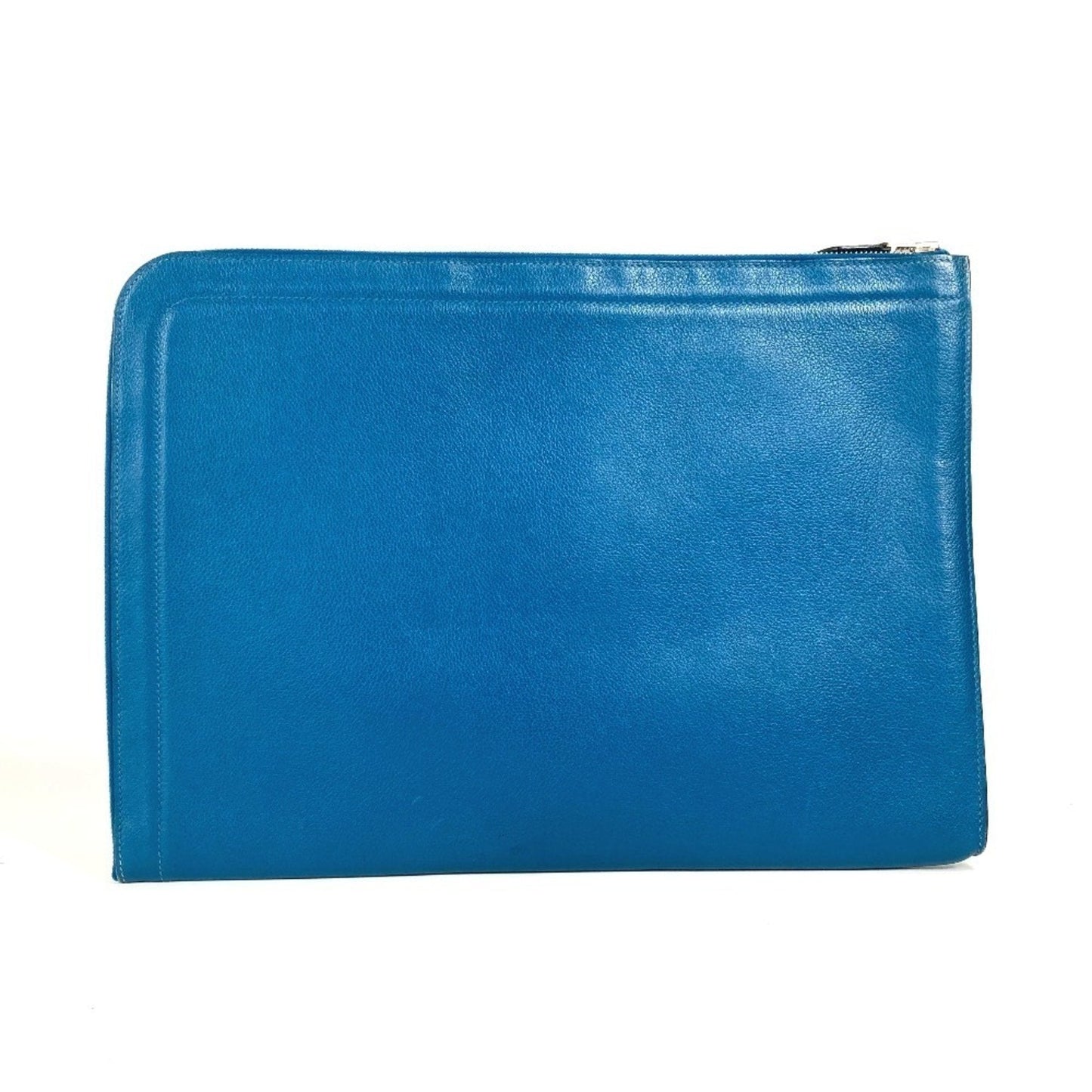 Hermes Blue Leather Clutch Bag Pouch ( )