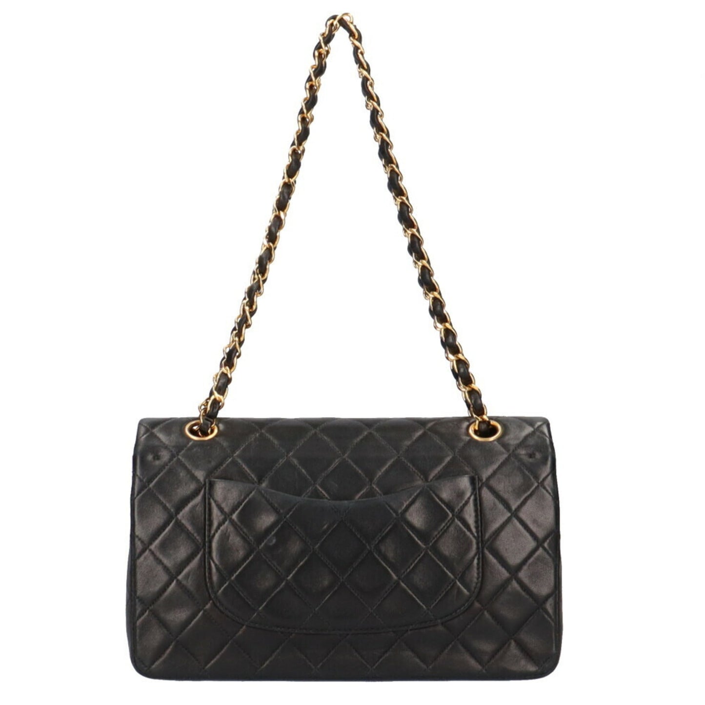 CHANEL chain matelasse shoulder bag lambskin black ladies