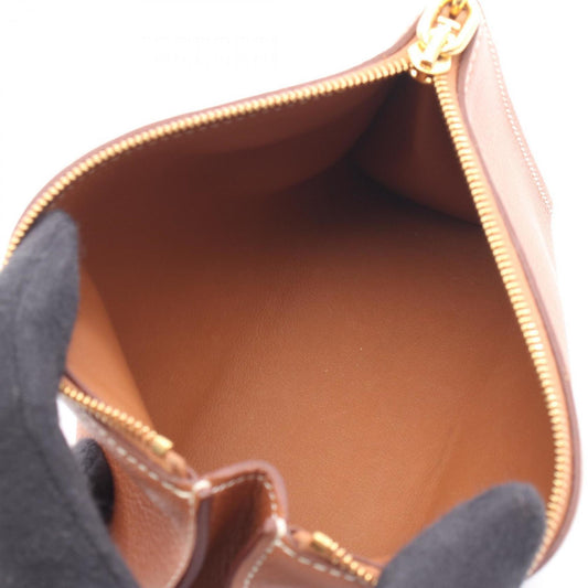 Hermes Brown Gold Leather Pouch ( )