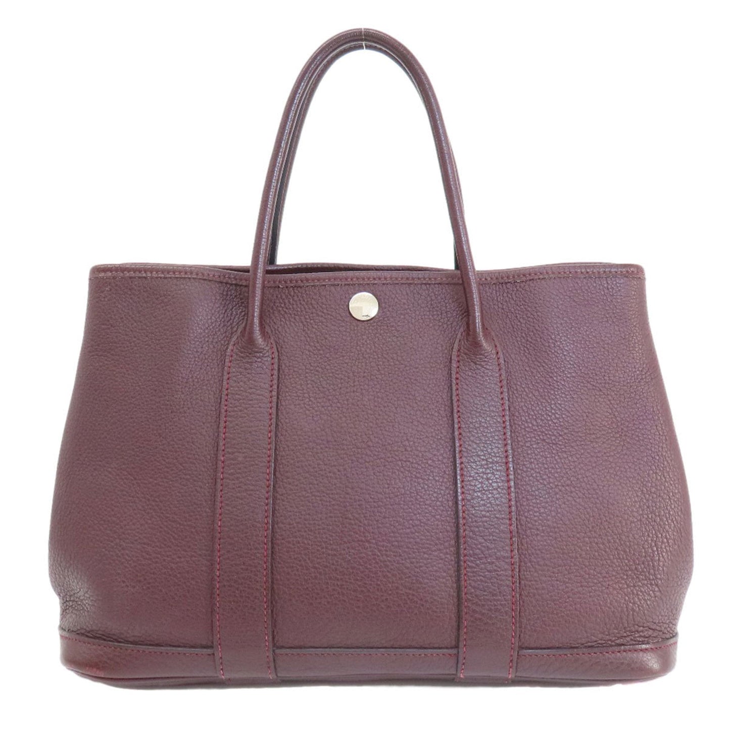 Hermes Bordeaux Leather Handbag ( )