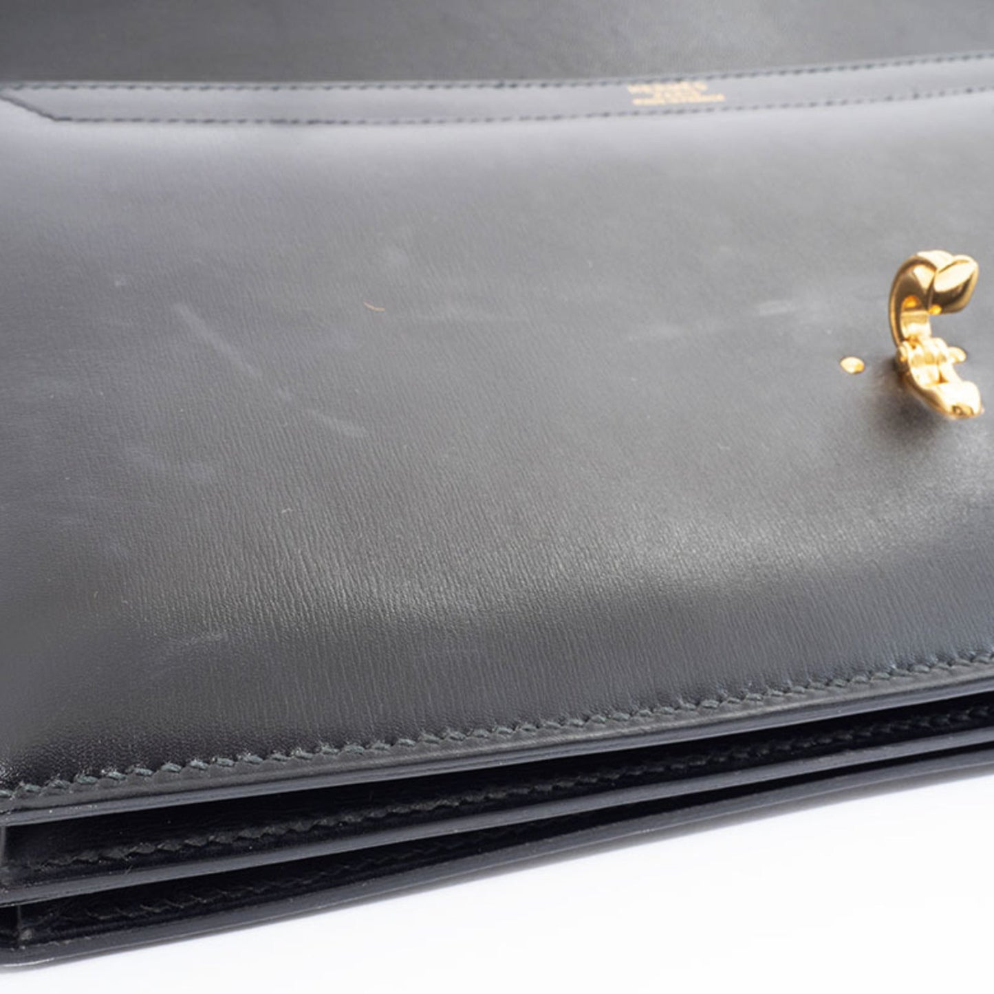 Hermes Black Box Calf Leather Handbag ( )