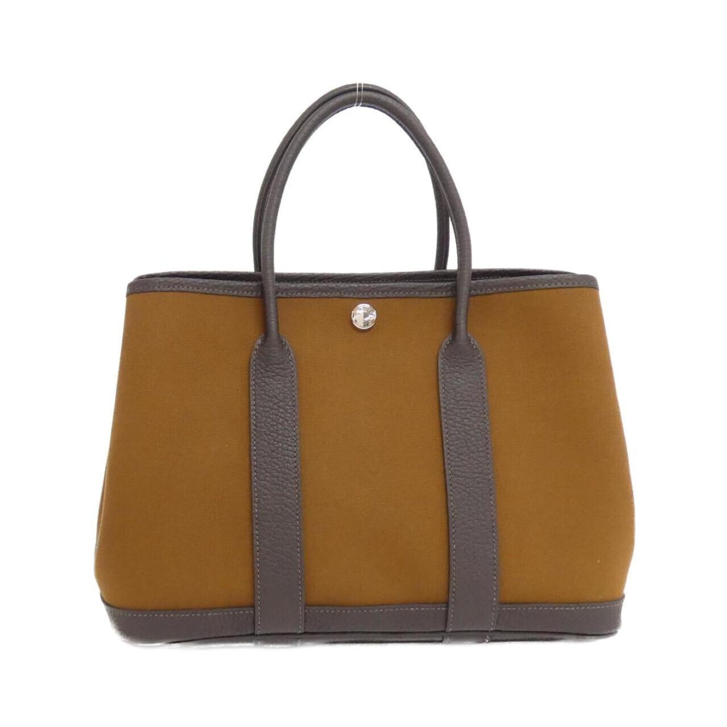 Hermes Alezan Ebene Toile Officier Negonda Leather Handbag ( )