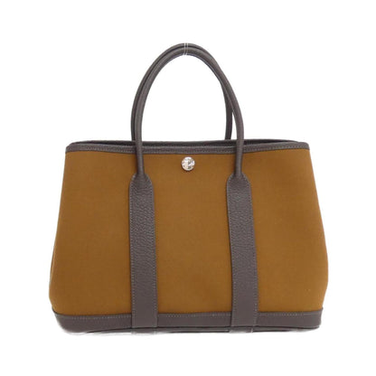 Hermes Alezan Ebene Toile Officier Negonda Leather Handbag ( )