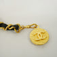 CHANEL  Belt Gold Metal Women's Leather Chain Belt Black