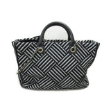CHANEL 2way shoulder bag Black Silver Nylon polyester