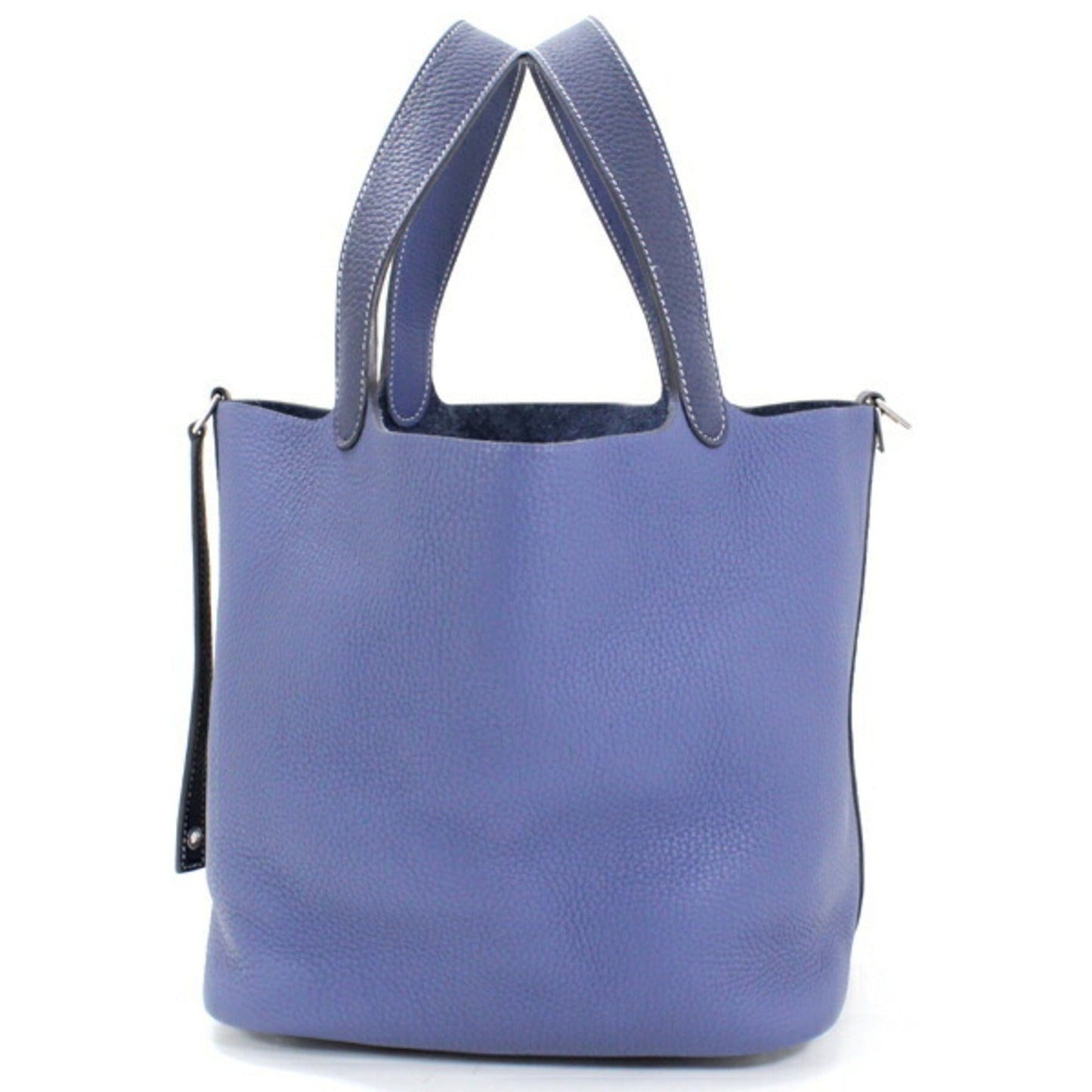 Hermes Bleu Saphir Taurillon Clemence Leather Handbag Tote Bag ( )