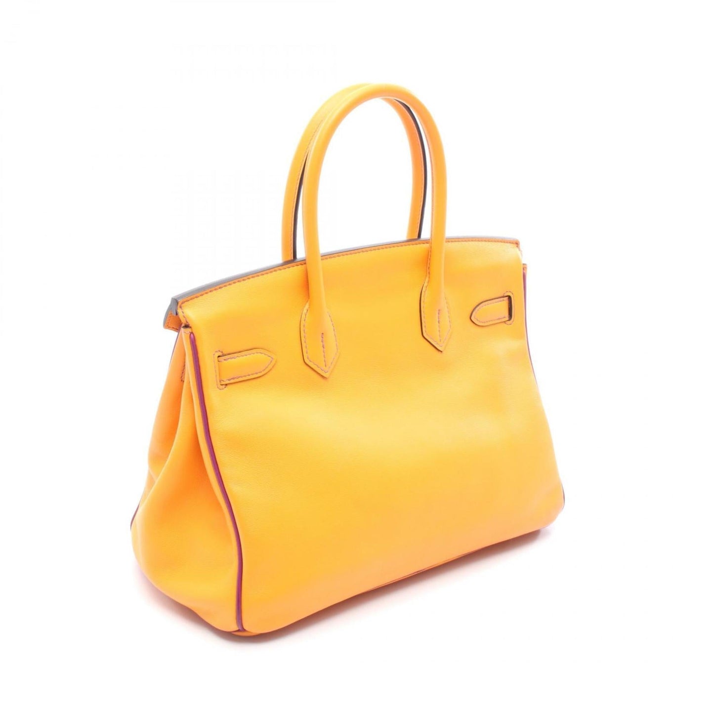 Hermes Anemone Orange Purple Leather Handbag ( )