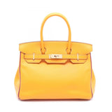 Hermes Anemone Orange Purple Leather Handbag ( )