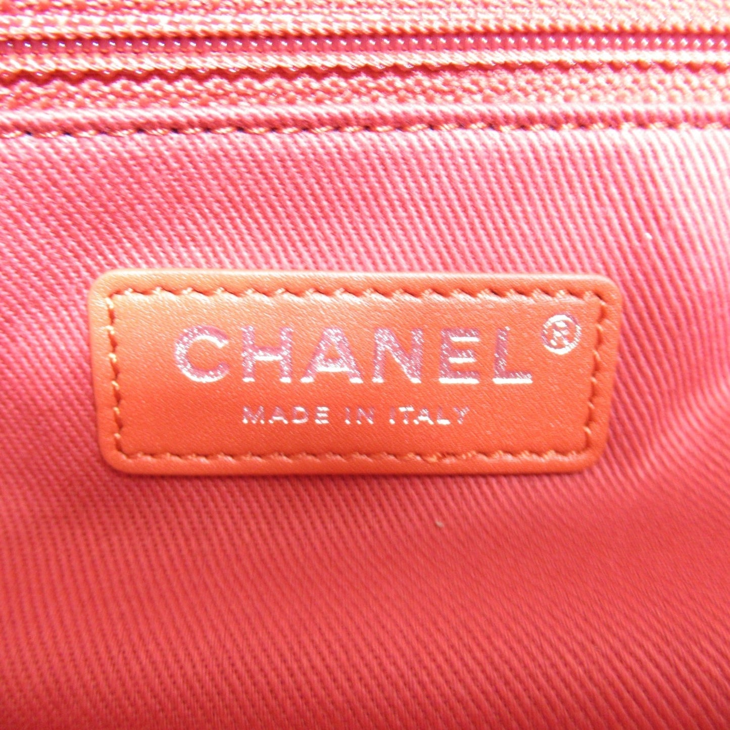 CHANEL 2wayChainShoulder Bag Orange cotton