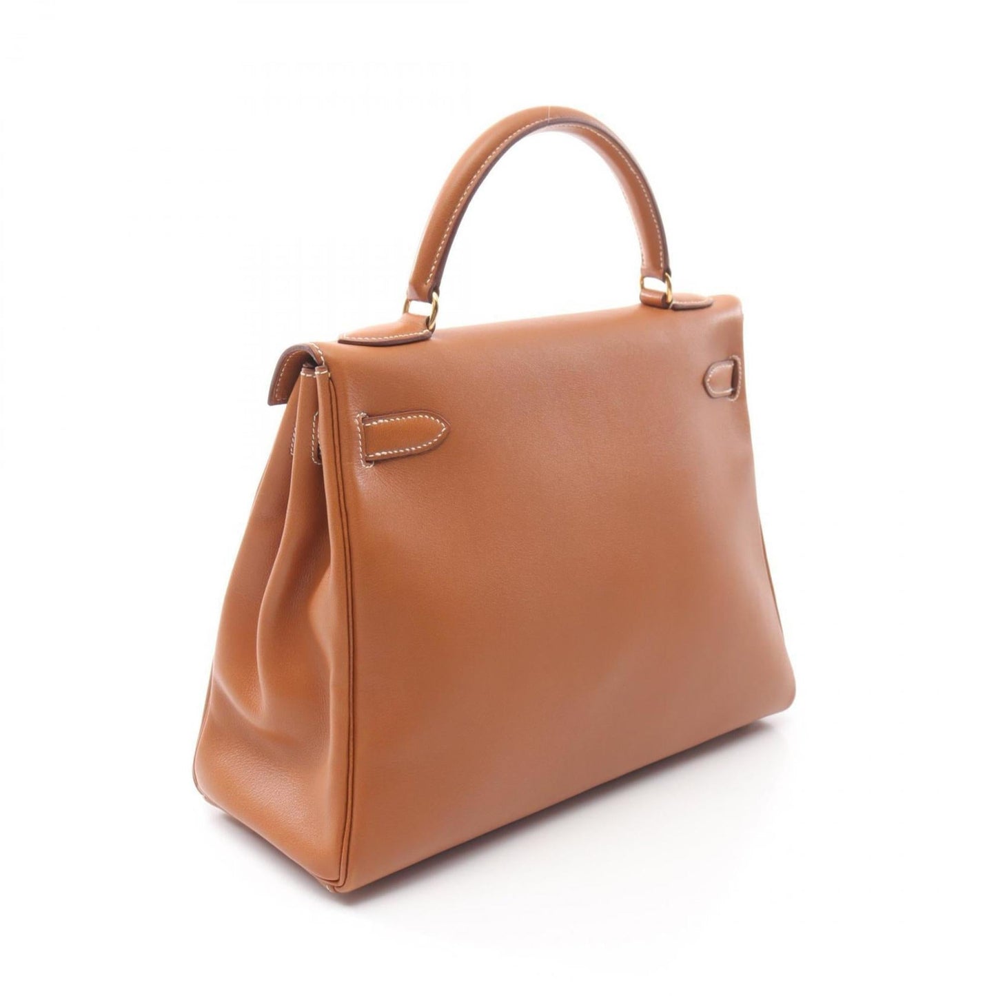 Hermes Brown Gold Brown Leather Handbag ( )