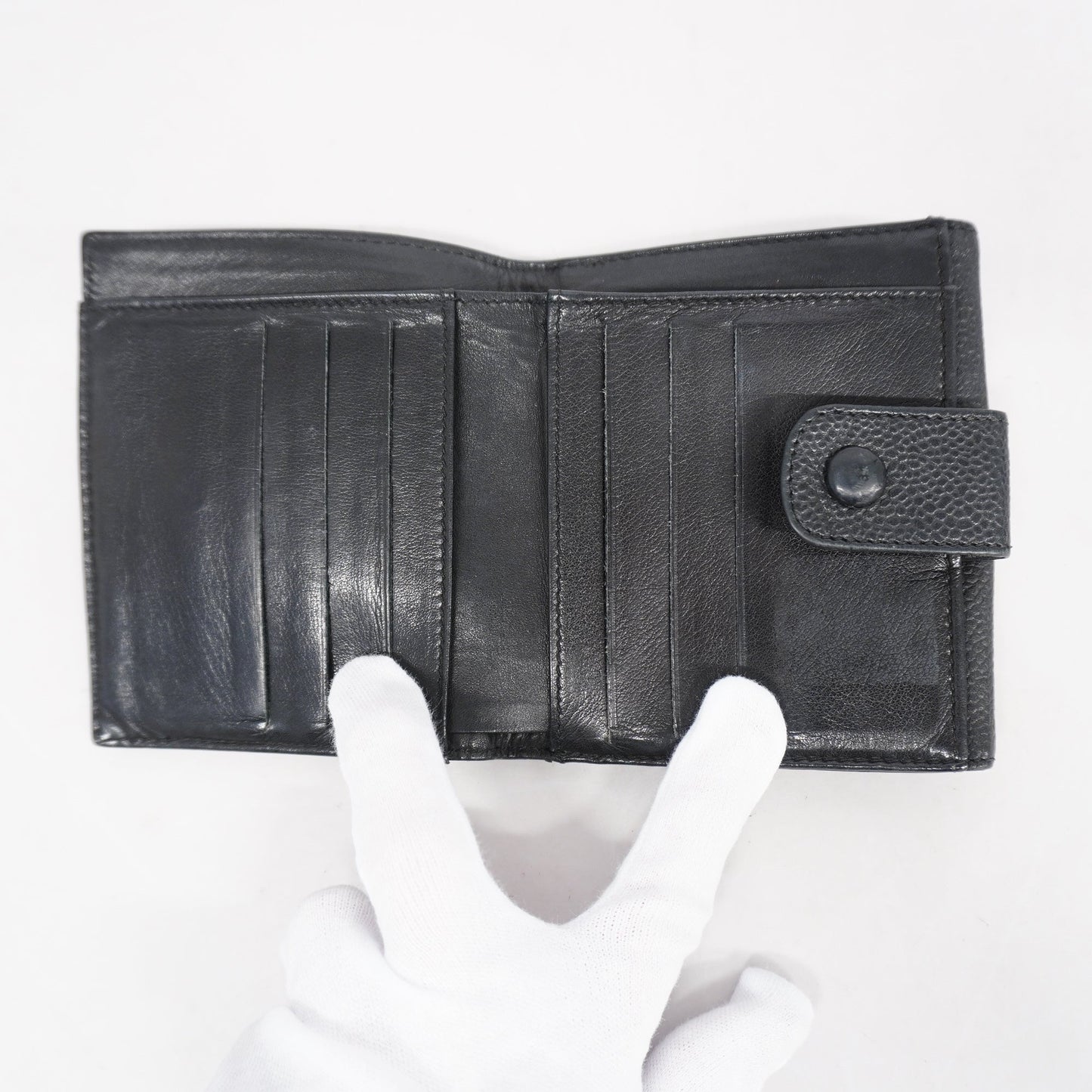 Chanel Bi-fold Wallet Women's Caviar Leather Black
