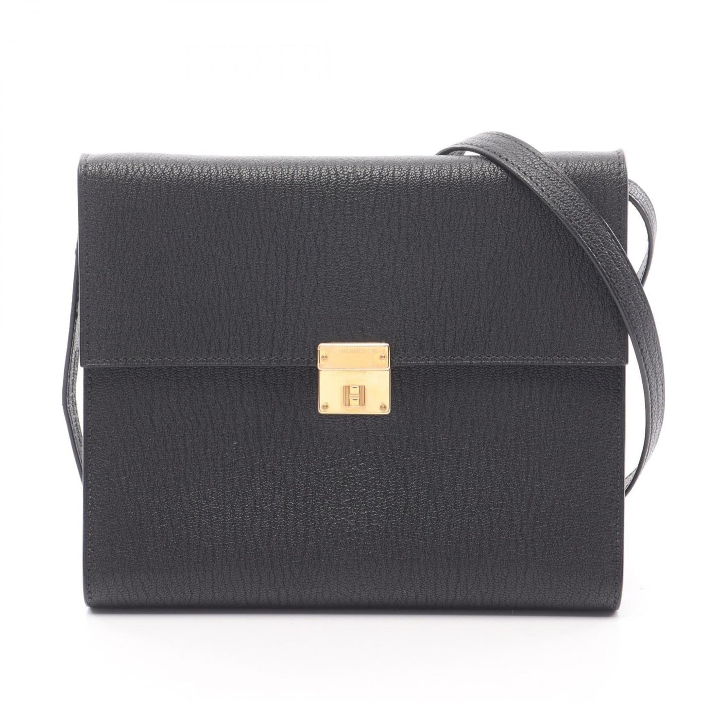 Hermes Black Chevre Leather Shoulder Bag ( )