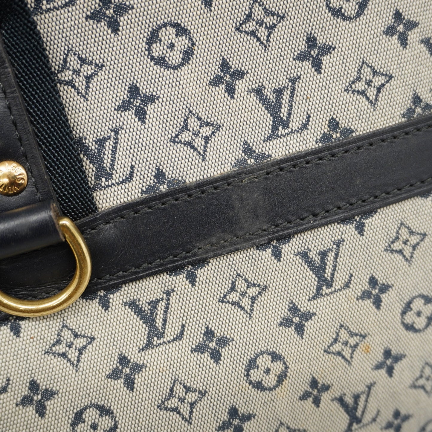 LOUIS VUITTONAuth  Monogram Mini Josephine GM M92211 Handbag Blue