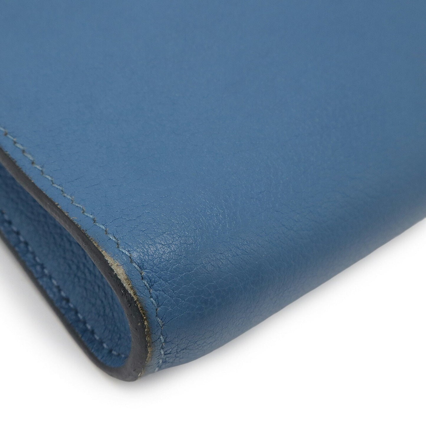 Hermes Blue Leather Clutch Bag ( )