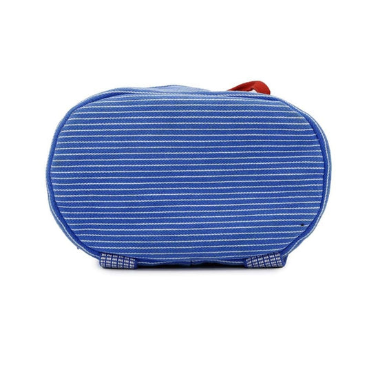 Hermes Blue Red Color Canvas Backpack ( )