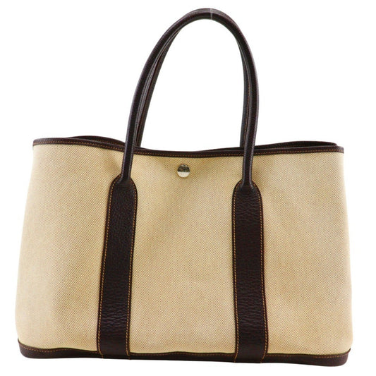 Hermes Beige Brown Marron Toile H Tote Bag ( )