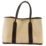 Hermes Beige Brown Marron Toile H Tote Bag ( )