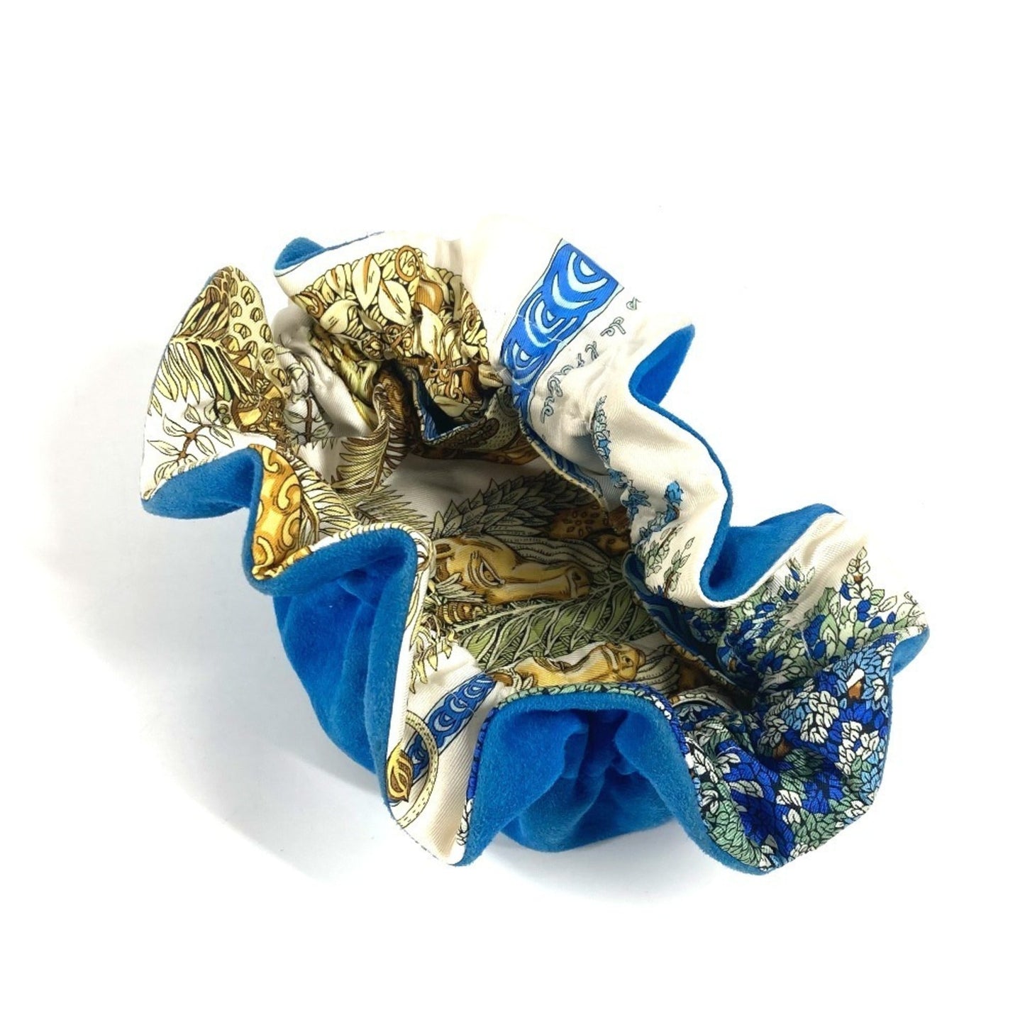 Hermes Blue Suede Silk Pouch ( )