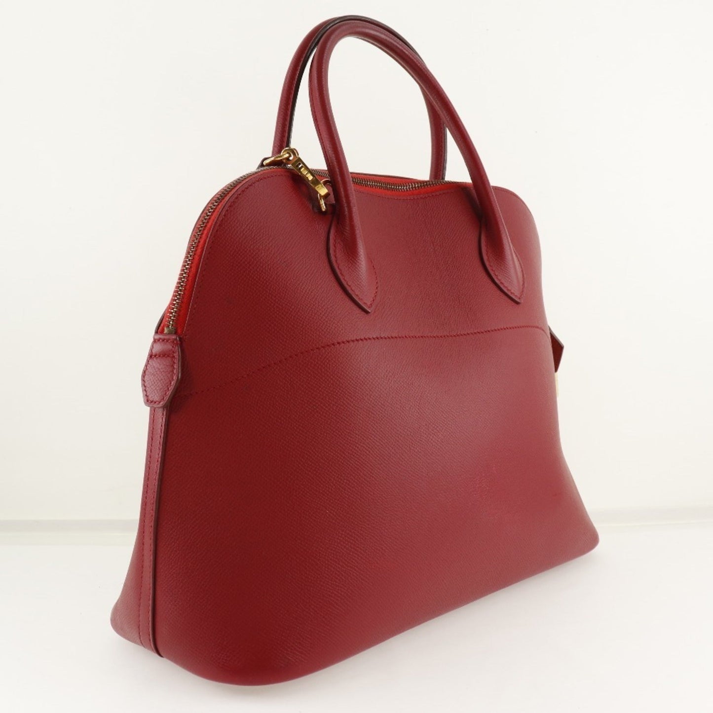 Hermes Bolide Red Color Courchevel Leather Handbag ( )