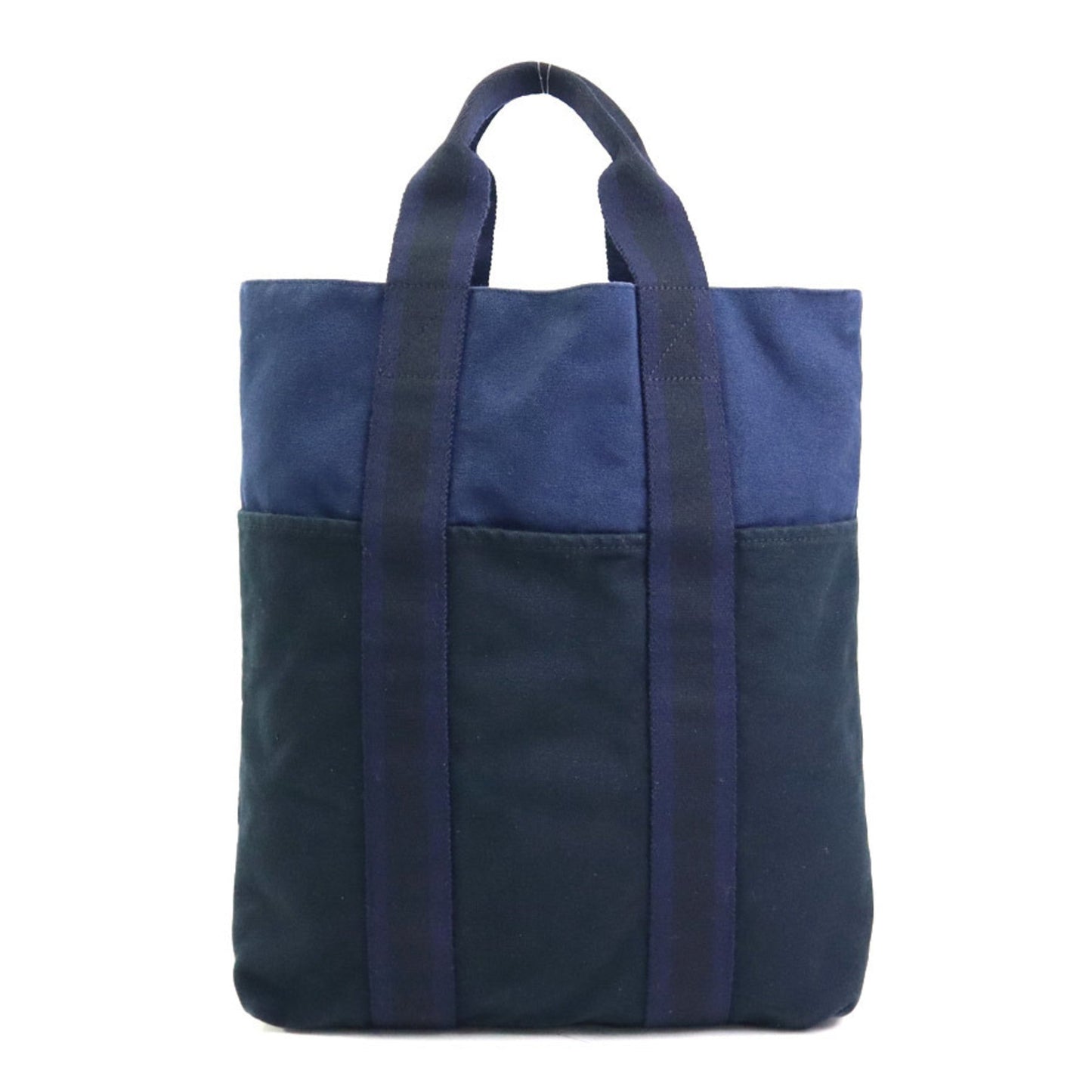 Hermes Black Navy Cotton Handbag Tote Bag ( )