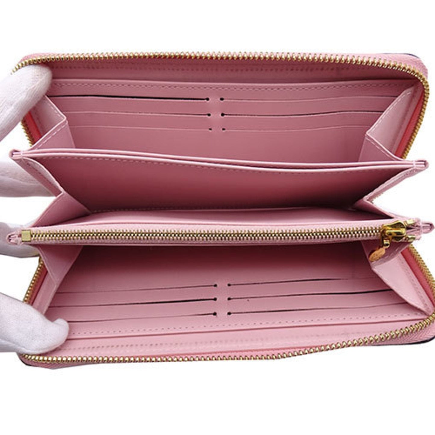 LOUIS VUITTON Wallet Women's Long Vernis Zippy Light Pink Neon M81145