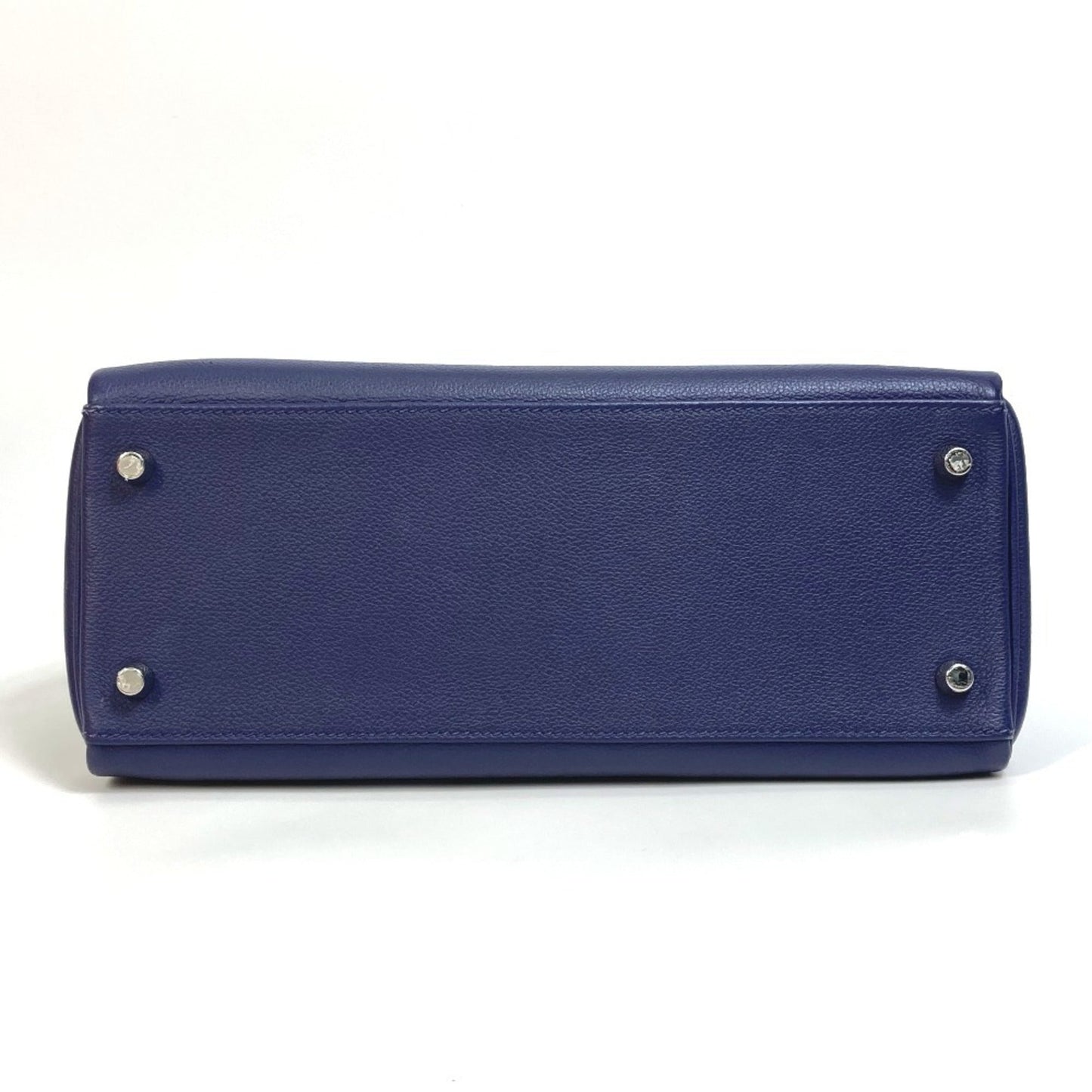 Hermes Blue Evercalf Leather Handbag Shoulder Bag ( )