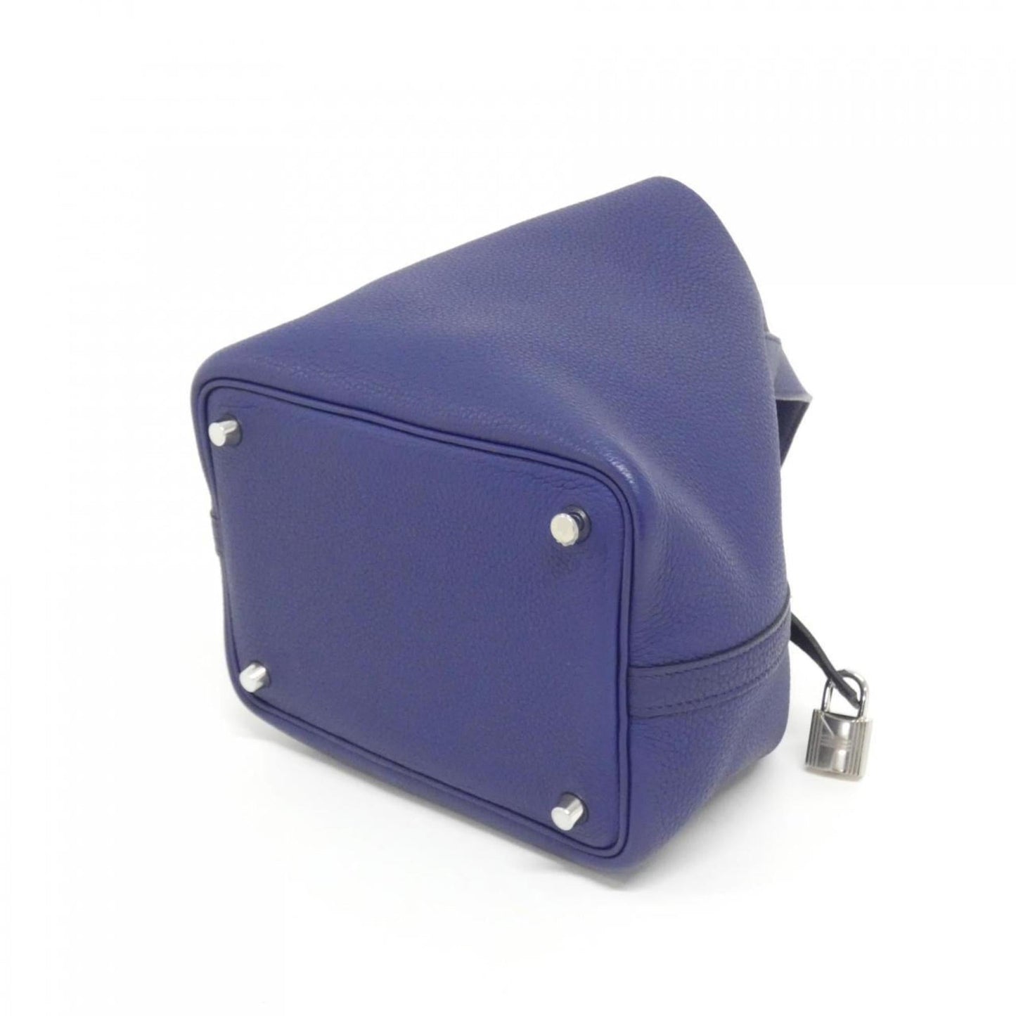 Hermes Blue Taurillon Clemence Leather Handbag ( )