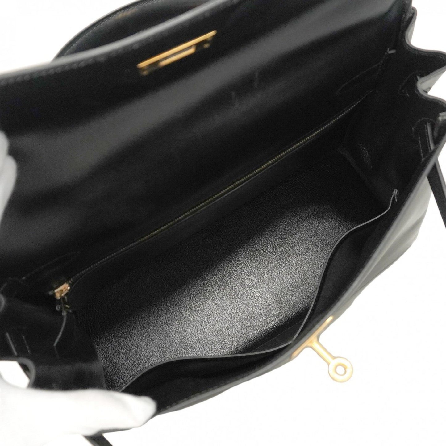 Hermes Black Box Calf Leather Handbag ( )