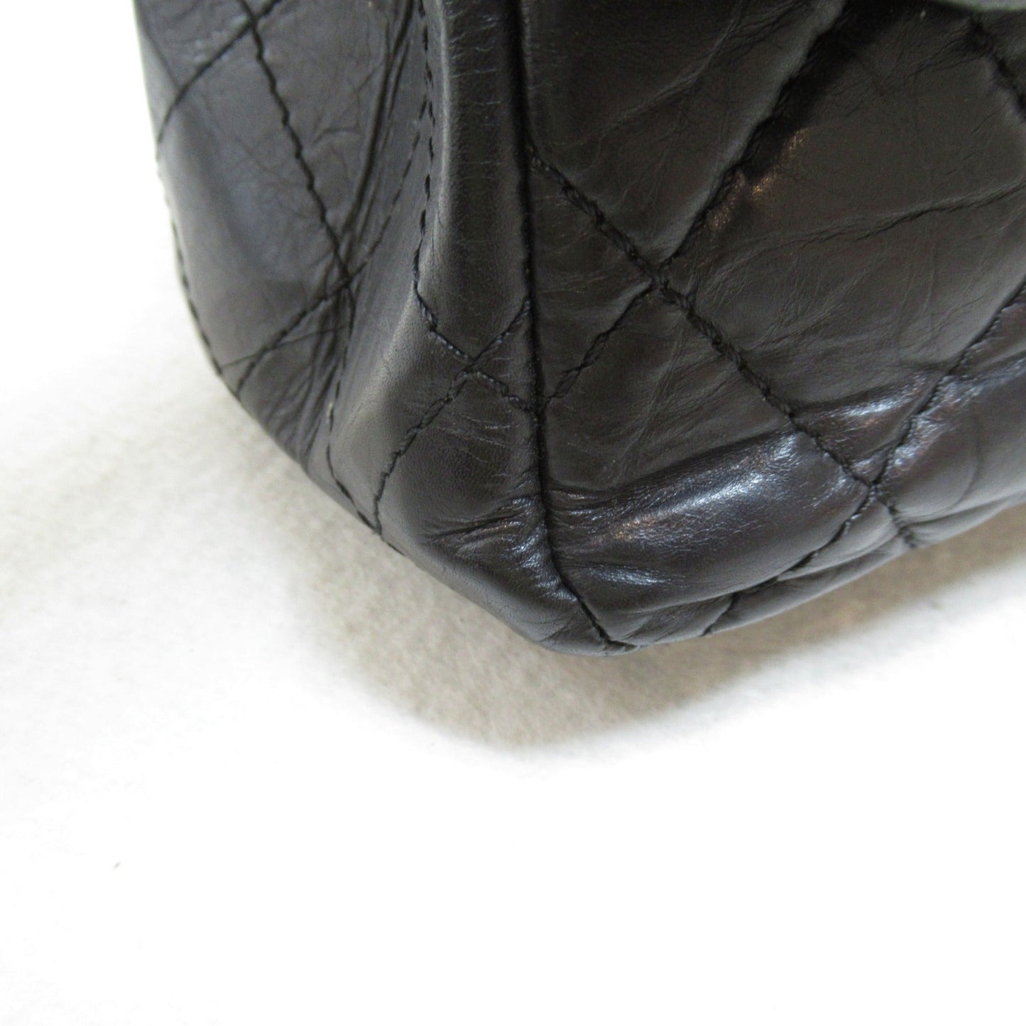 CHANEL 2.55 Maxi Matelasse Chain Shoulder Bag Black Calfskin [cowhide] A37590