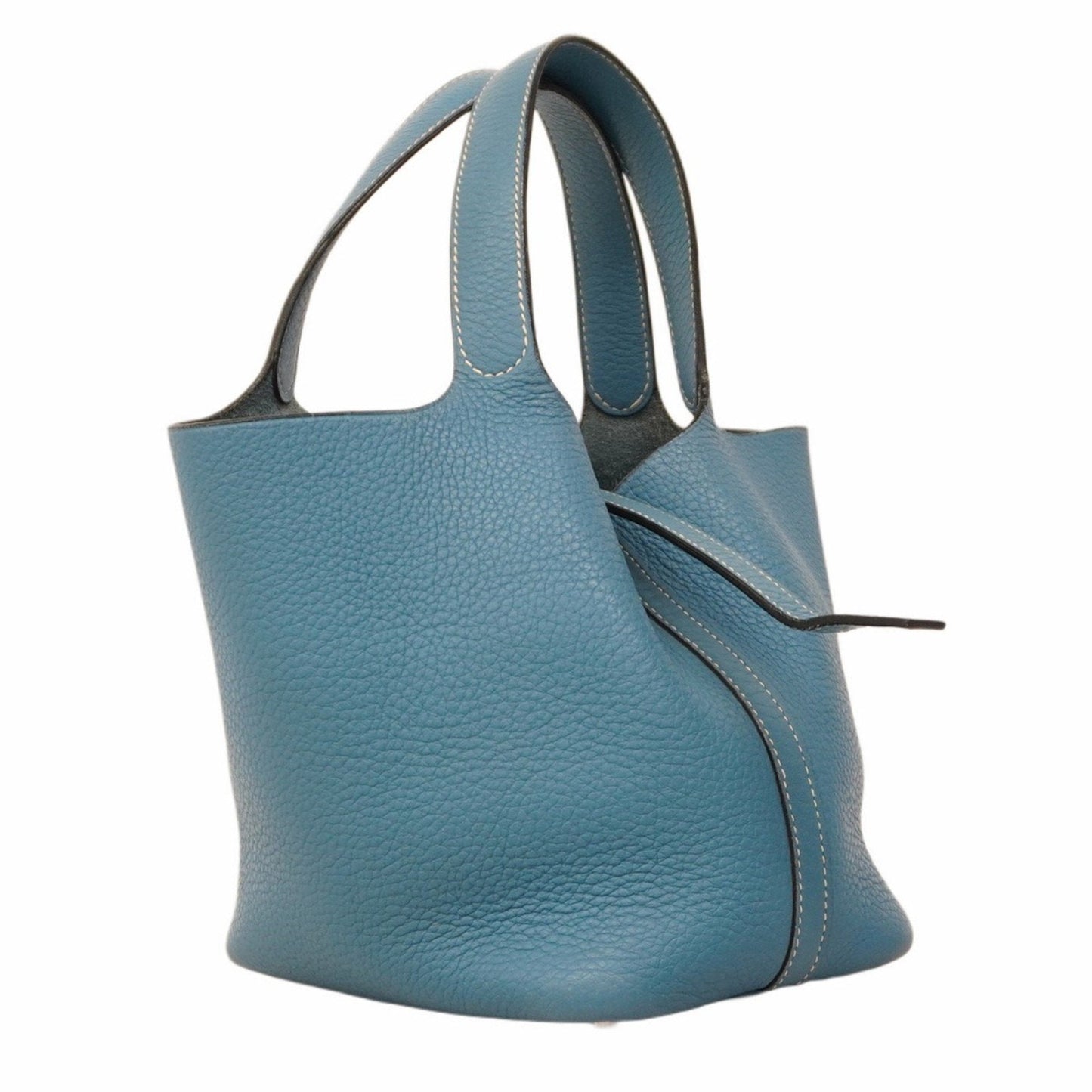 Hermes Blue Jean Taurillon Clemence Leather Handbag ( )