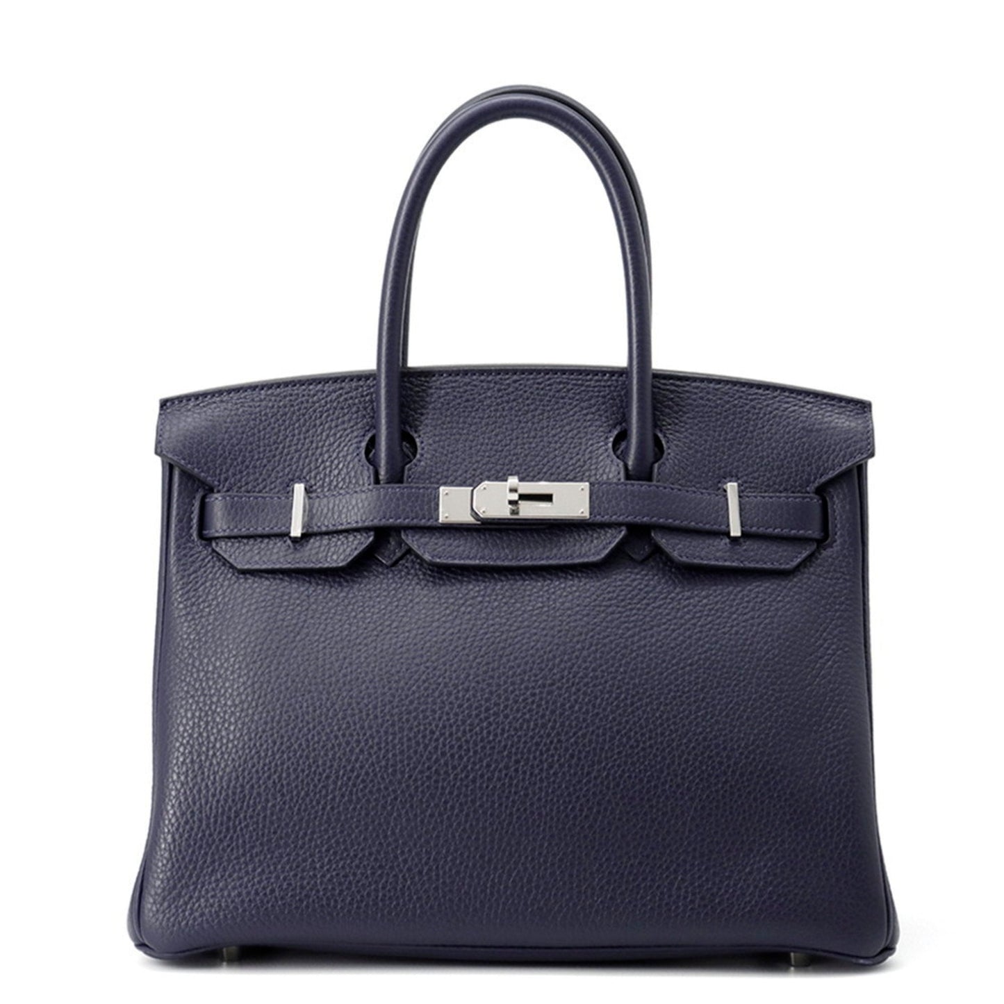 Hermes Blue Nuit Rose Purple Taurillon Clemence Leather Handbag ( )