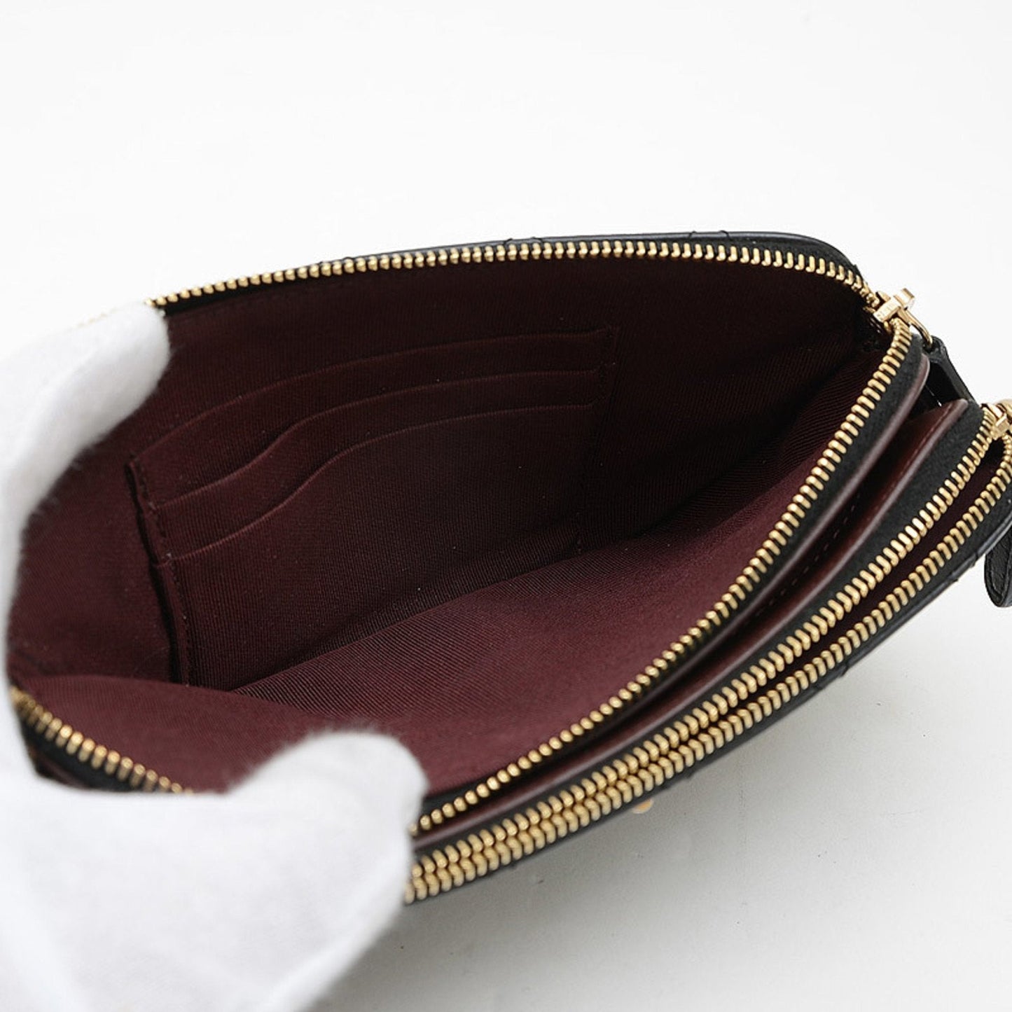Chanel 2.55 Embroidered Chain Clutch Shoulder Bag Leather Black