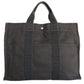 Hermes Dark Gray Canvas Handbag Tote Bag ( )