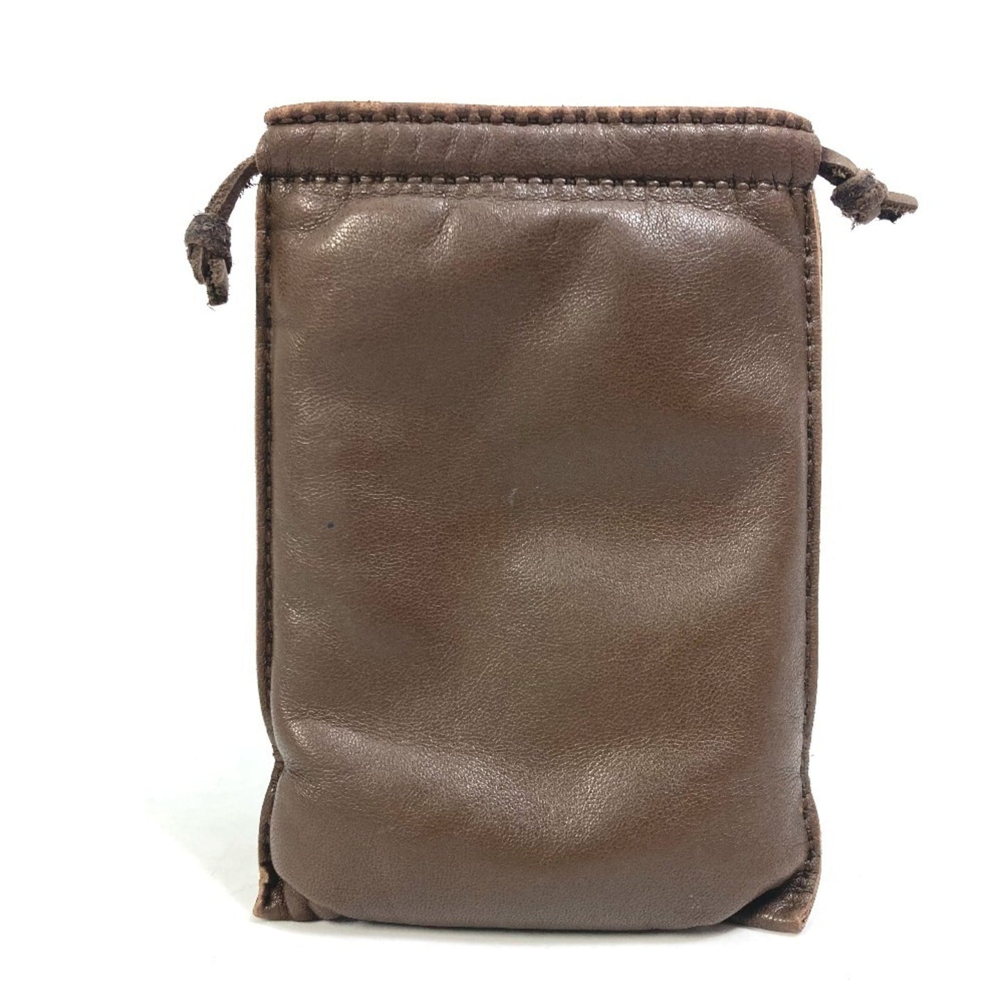 Hermes Brown Orange Agneau Milo Pouch ( )