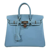 Hermes Blue Epsom Leather Handbag ( )