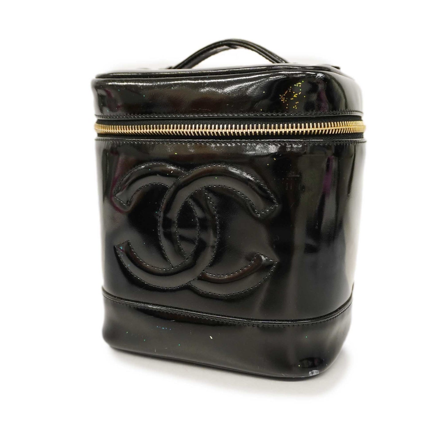 CHANEL   Vanity Bag Women's Patent Leather Vanity Bag Black