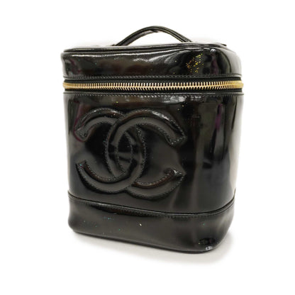 CHANEL   Vanity Bag Women's Patent Leather Vanity Bag Black