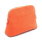 Hermes Brown Orange Canvas Leather Pouch ( )