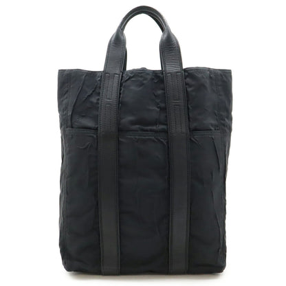 Hermes Acapulco Black Nylon Leather Handbag Tote Bag ( )