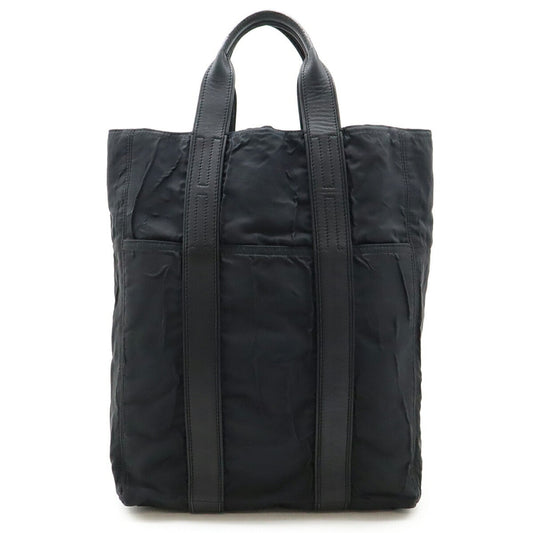 Hermes Acapulco Black Nylon Leather Handbag Tote Bag ( )