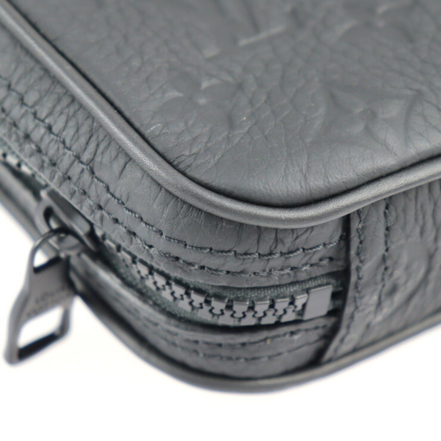LOUIS VUITTON Utility Side Bag Shoulder M53298 Taurillon Leather Black Orange Body Pouch