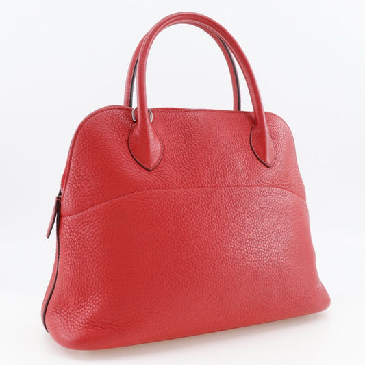 Hermes Bolide Red Color Taurillon Clemence Leather Handbag ( )